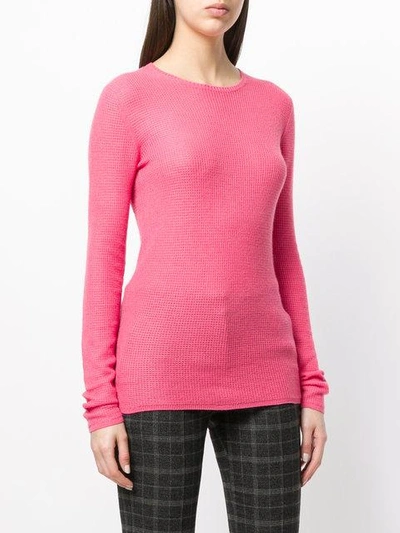 Shop Holland & Holland Small Waffle Jumper In Pink