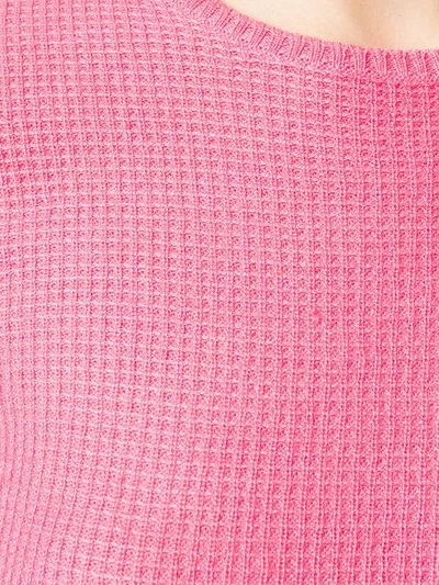 Shop Holland & Holland Small Waffle Jumper In Pink