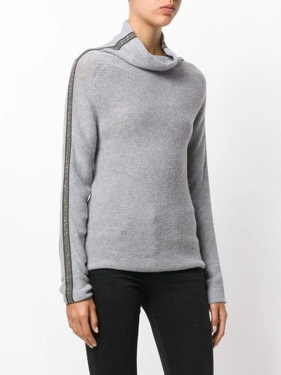 Shop Jo No Fui Tubular Neck Sweater In Grey