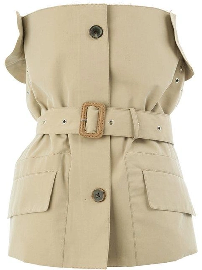 Shop Maison Margiela Strapless Trench Bustier - Neutrals