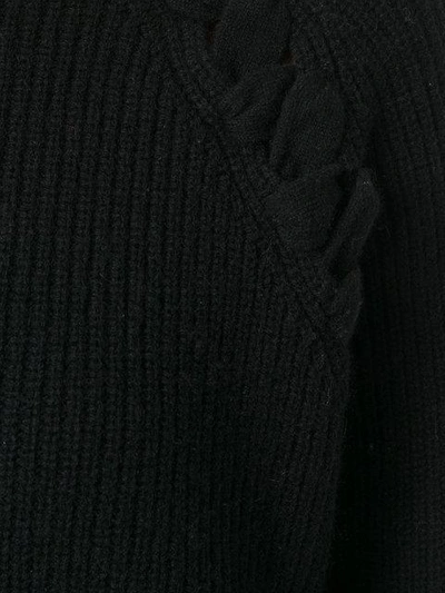 lace detail ribbed sweater