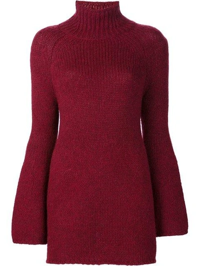 Shop Rosetta Getty Bell Sleeve Turtleneck Sweater