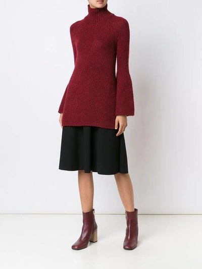 Shop Rosetta Getty Bell Sleeve Turtleneck Sweater