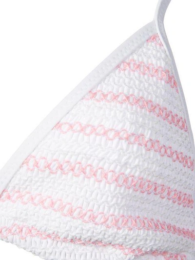 Shop Kisuii Stitch Detail Triangle Bikini In White
