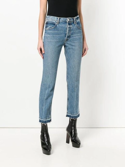 Shop Helmut Lang Cropped Jeans In Blue