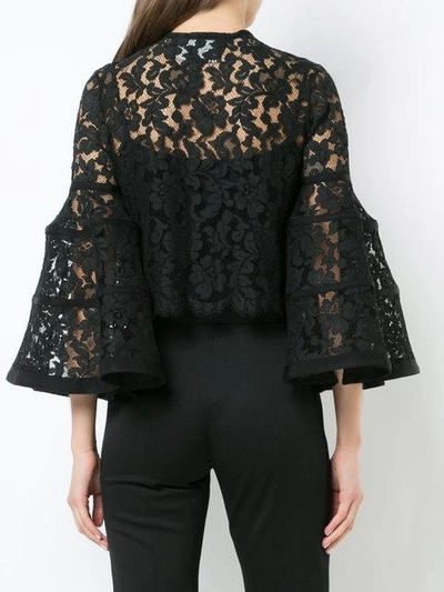 Shop Carolina Herrera Lace Bolero Jacket In Black