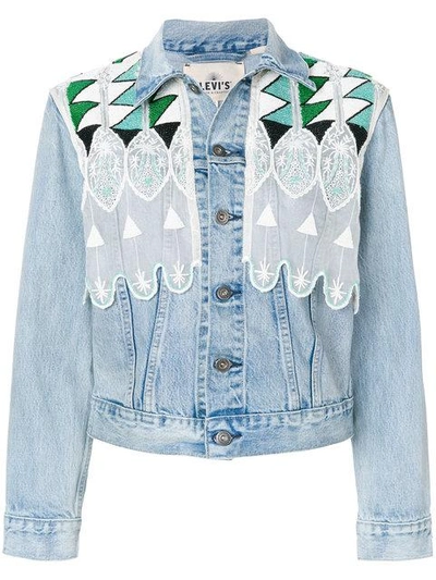 Shop Levi's Short Embroidered Denim Jacket