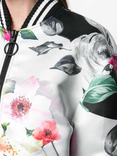 Shop Off-white Floral Print Bomber Jacket