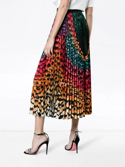 Shop Mary Katrantzou Pleated Rainbow Feather Skirt