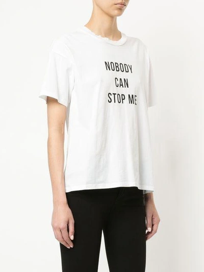 Shop Nobody Denim Nobody Can Stop Me T-shirt  In White