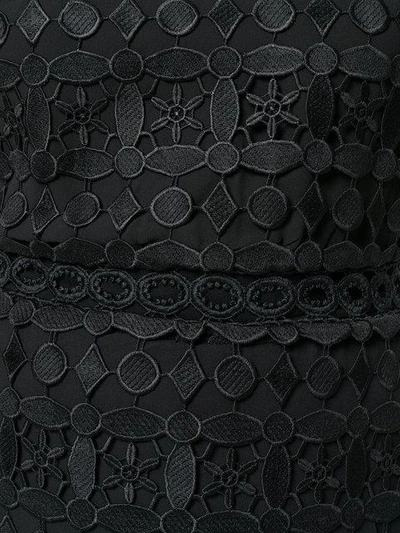 Shop Michael Michael Kors Geometric Floral Lace Top In Black