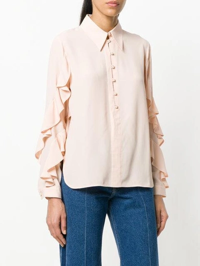 Shop N°21 Ruffle Sleeve Blouse In Neutrals