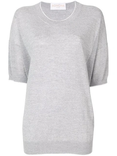 Shop Agnona Short-sleeve Jumper In Grey