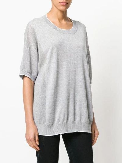 Shop Agnona Short-sleeve Jumper In Grey