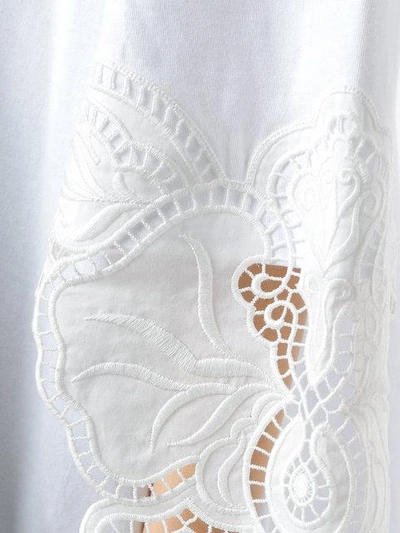 Shop Fausto Puglisi Lace Trim Oversized T-shirt In White