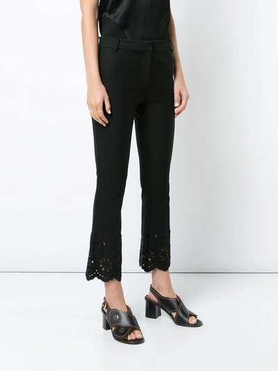 Shop Derek Lam 10 Crosby Cropped Flare Trouser With Eyelet Embroidery