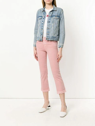 Shop 7 For All Mankind Cropped Boot Cut Jeans - Pink