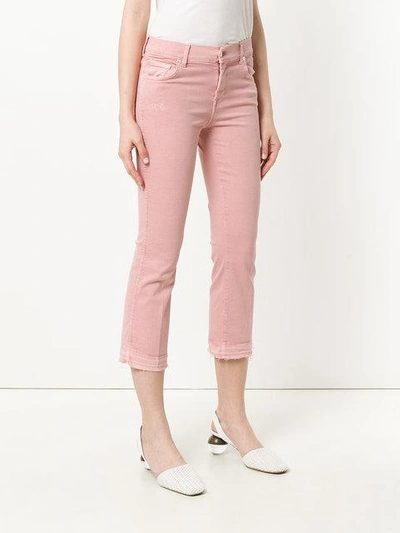 Shop 7 For All Mankind Cropped Boot Cut Jeans - Pink