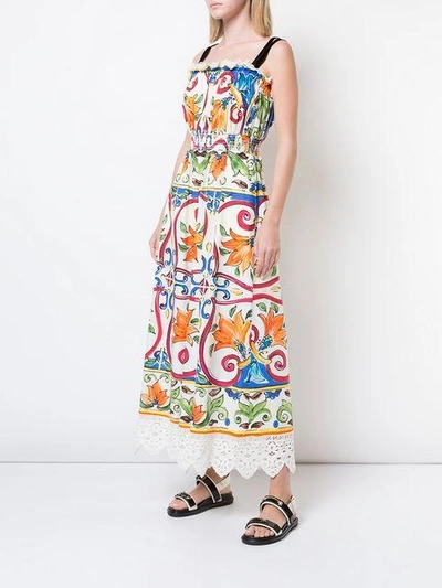 Shop Dolce & Gabbana Majolica Print Maxi Dress