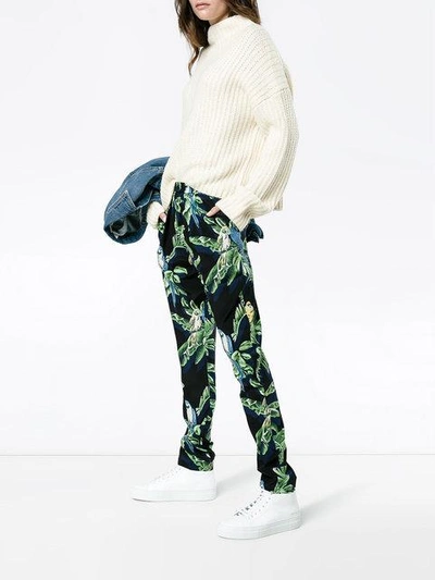 Silk Tropical Print Trousers