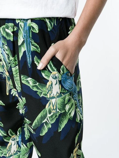 Silk Tropical Print Trousers