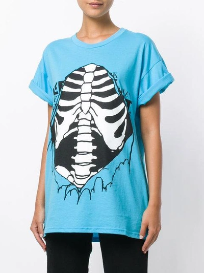Shop Jeremy Scott Ribbed Cage Print T In Blue