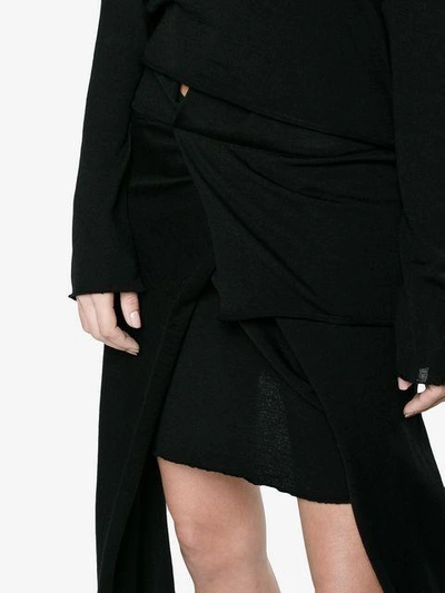 Shop Jw Anderson Knitted Asymmetric Hem Dress - Black