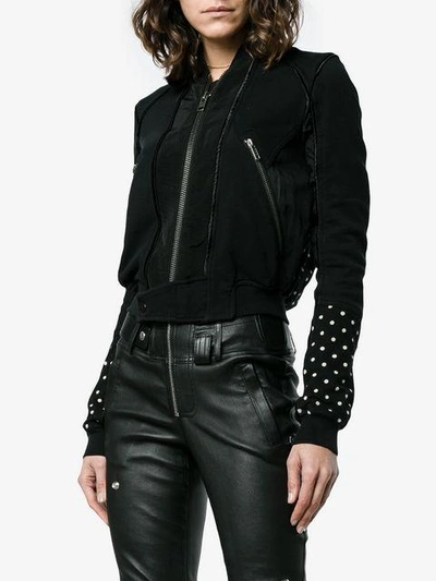 Shop Haider Ackermann Polka Dot Bomber Jacket In Black