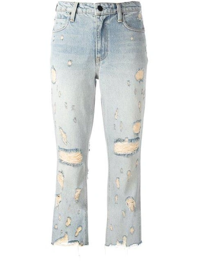 Shop Alexander Wang Distressed Cropped Jeans