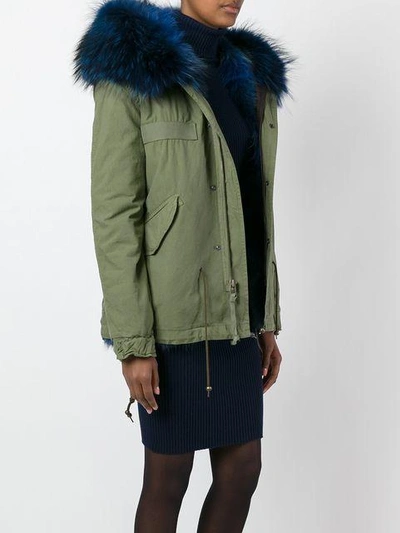 Shop Mr & Mrs Italy Trimmed Hood Short Parka In Green