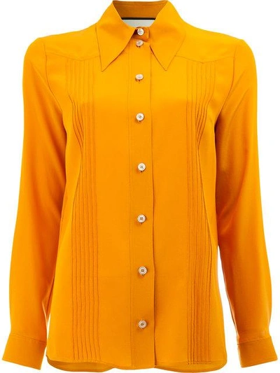 Shop Gucci Pointed Collar Shirt In Orange