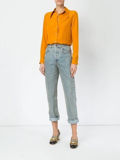 Shop Gucci Pointed Collar Shirt In Orange