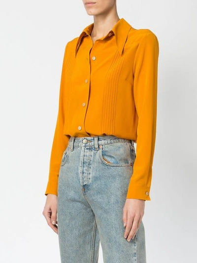 Shop Gucci Pointed Collar Shirt In Orange