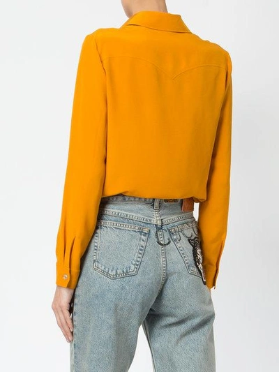 Shop Gucci Pointed Collar Shirt In Orange