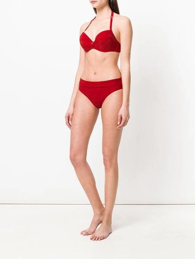 Shop Marlies Dekkers Puritsu Push-up Bikini Bottom In Red