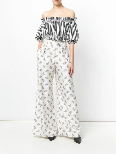 Shop Zimmermann Paisley Print Flared Trousers In Neutrals