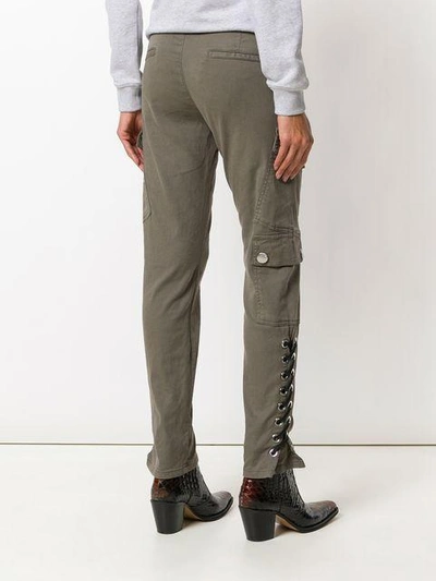 Shop Versus Lace Up Cargo Trousers In Grey