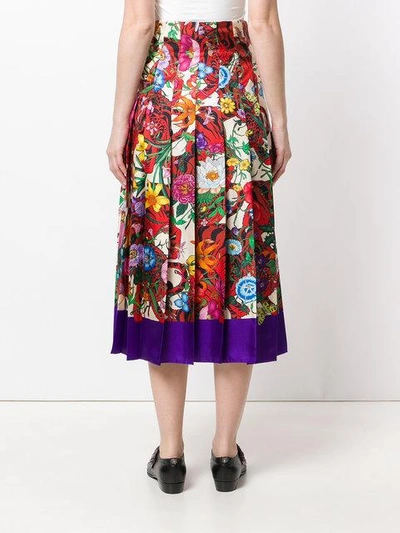 Shop Gucci Floral Printed Skirt In Multicolour