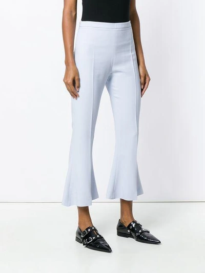 Shop Antonio Berardi Cropped Flared Trousers In Blue