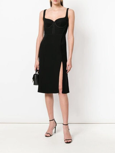 Shop Versace Bustier Neck Dress In Black