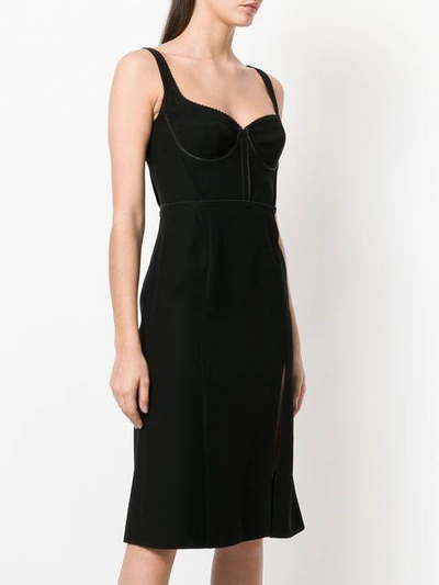 Shop Versace Bustier Neck Dress In Black