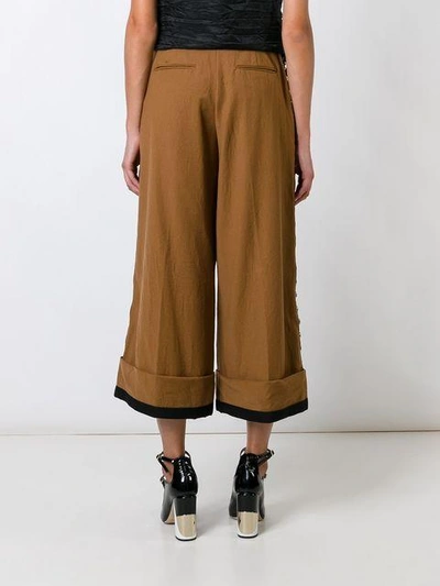 Shop N°21 Nº21 Cropped Wide Leg Trousers - Brown