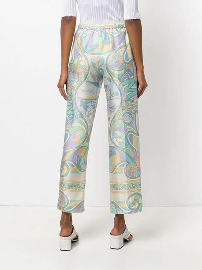 Emilio Pucci Printed Silk-twill Tapered Pants In Multicolour 