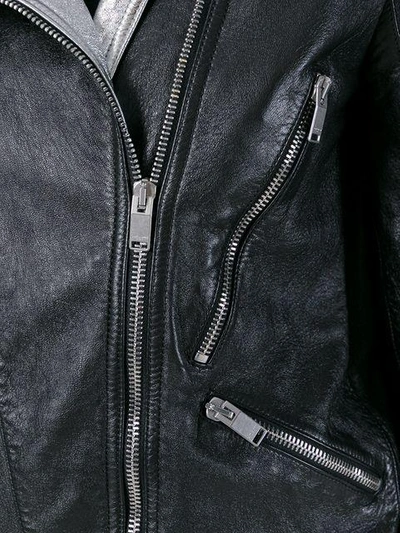 Shop Saint Laurent Zip Detail Jacket In Black