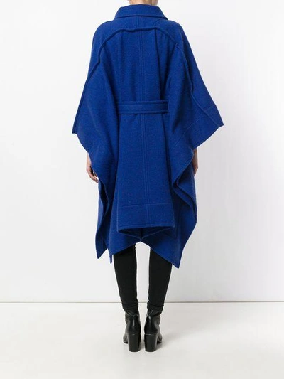 Shop Issey Miyake Oversize Belted Coat - Blue