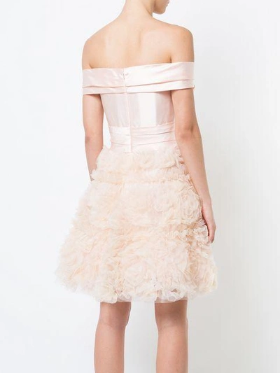 Shop Marchesa Notte Frill-embroidered Dress In Pink