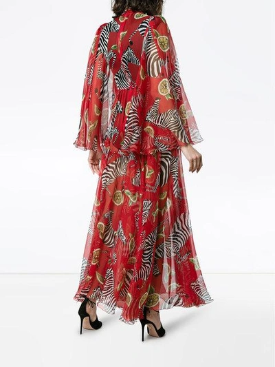 Shop Dolce & Gabbana Zebra And Lemon Dress In Red