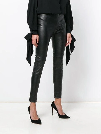 Givenchy High-rise Zip-cuff Leather Leggings In Black
