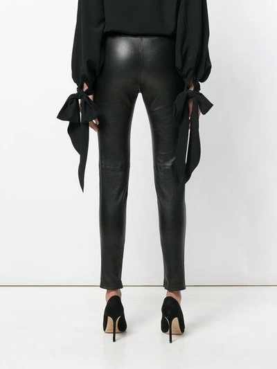 Givenchy High-rise Zip-cuff Leather Leggings In Black