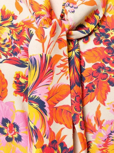 Shop Msgm Floral Print Blouse - Yellow & Orange